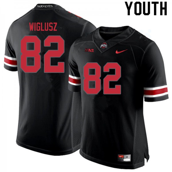 Ohio State Buckeyes #82 Sam Wiglusz Youth Stitch Jersey Blackout